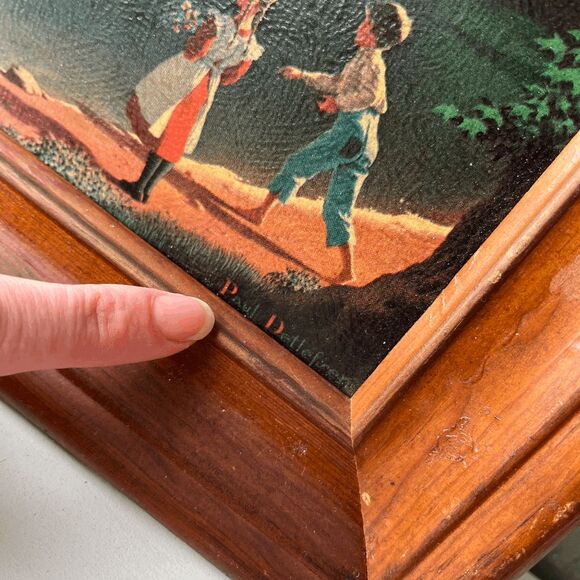 VTG Paul Detlefsen “Old Mill Stream” Textured Print 8x10 Wood Frame Sheffield - Picture 4 of 9